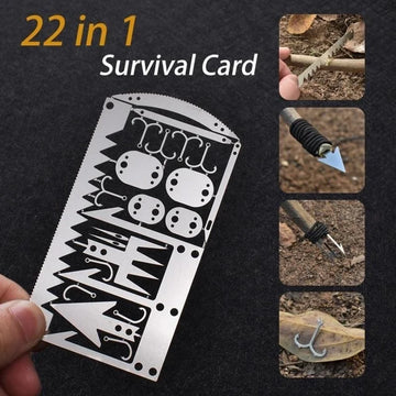Outil de survie carte multifonction 22-en-1 Acier Inox | Équipement Multifonctionnel