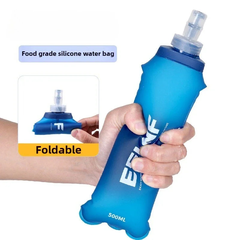 Bouteille d'eau pliable 500ml en silicone | Hydratation d'urgence