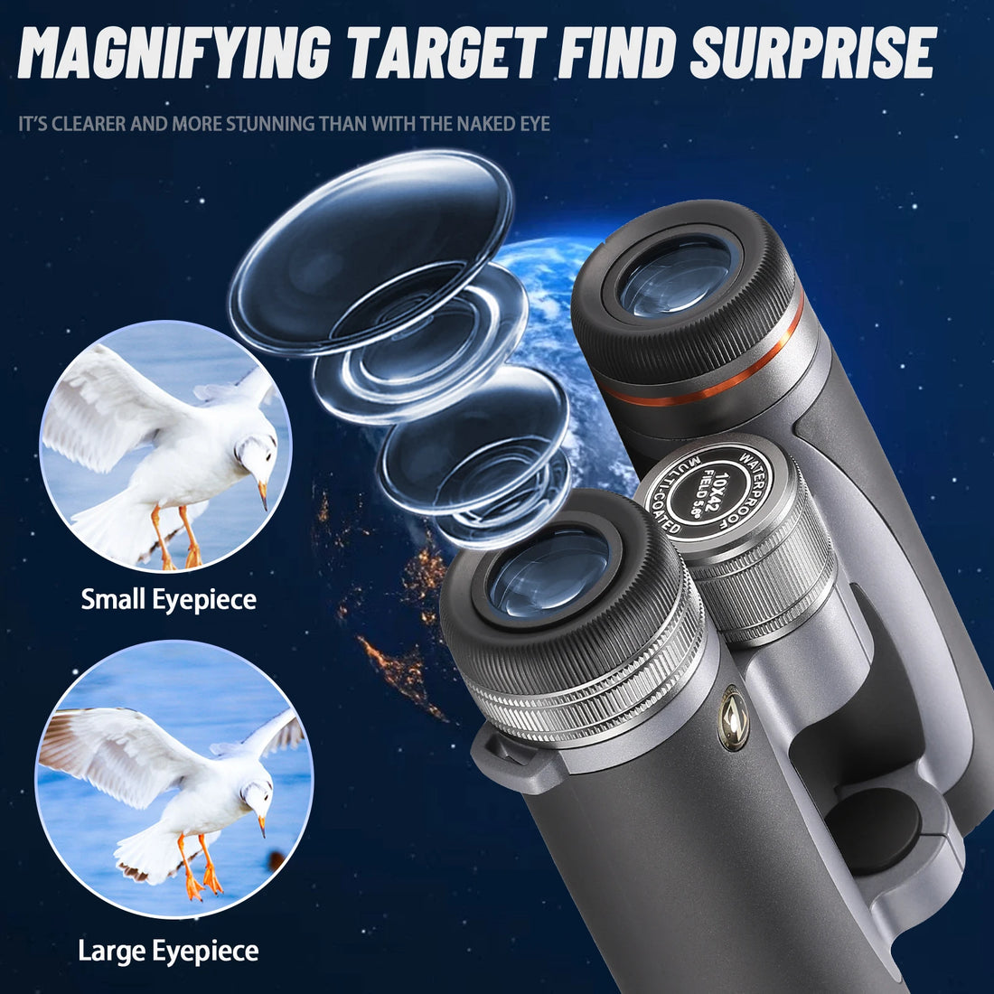 Jumelles de vue Haute Définition 10x42 | Observation d'urgence