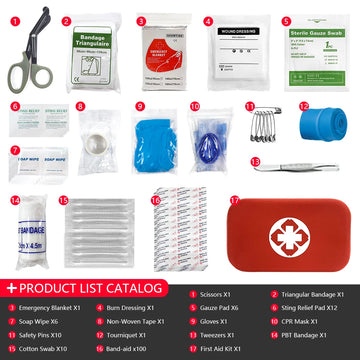 Trousse premier secours 155 pcs | Compacte et Portable