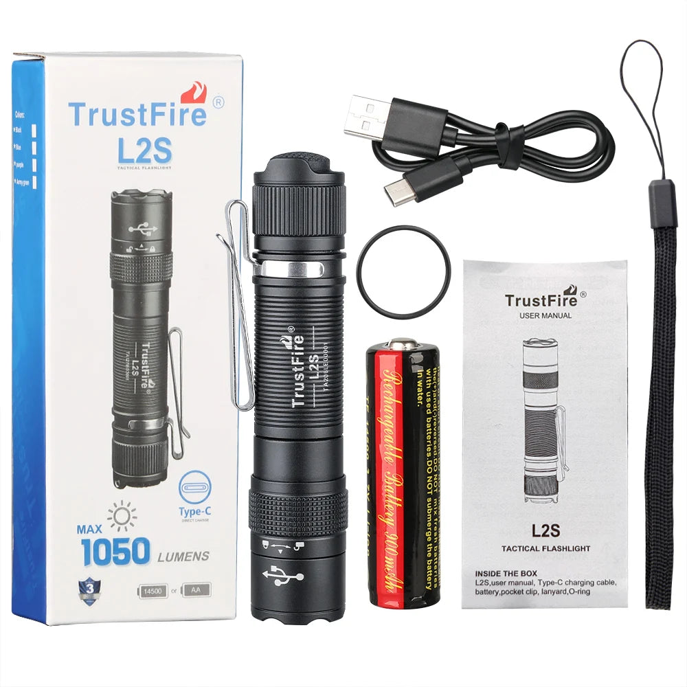 Lampe Tactique Trustfire L2S 1050 Lumens | Sécurité en Situations Critiques